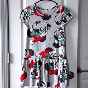Disney Minnie short sleeve dress grey black red medium